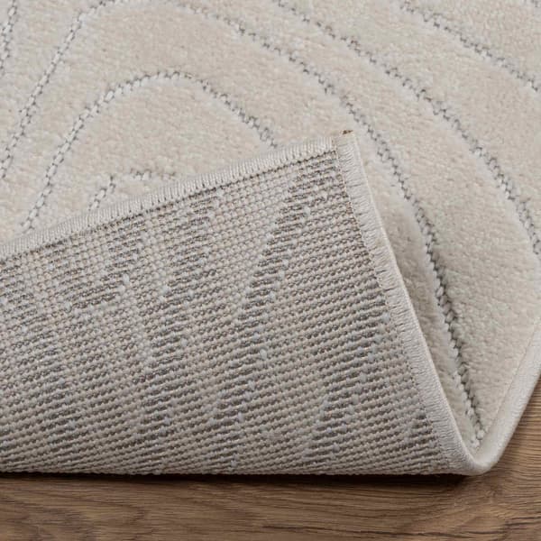 Områdesmattor Rektangulär PALMERAS Kräm 200 x 140 cm Polyester