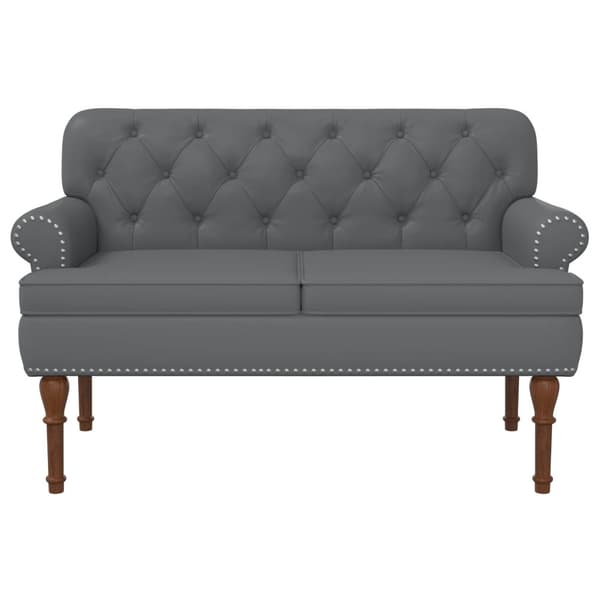 Loveseat med knapprapport Grå 120 x 65 x 77 cm Konstläder
