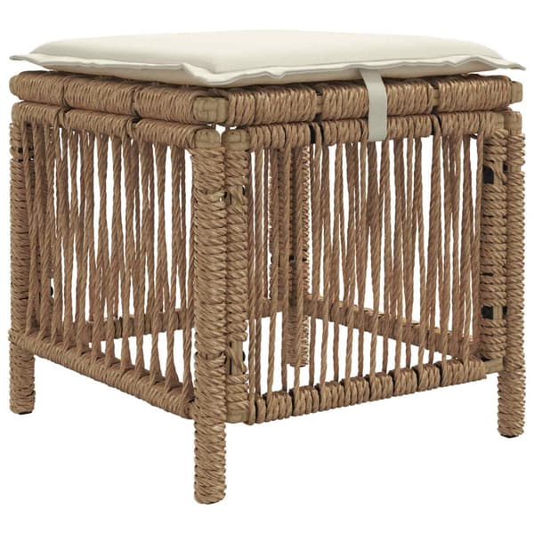 Trädgårdsmöbelset 3 pcs Beige och gräddfärgad konstrotting
