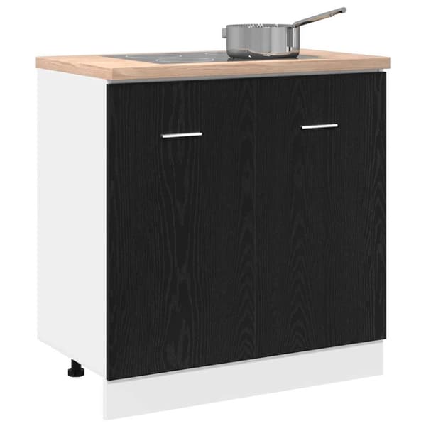 Underskåp för Diskho Svart Ek 80x46x81,5 cm Konstruerat Trä