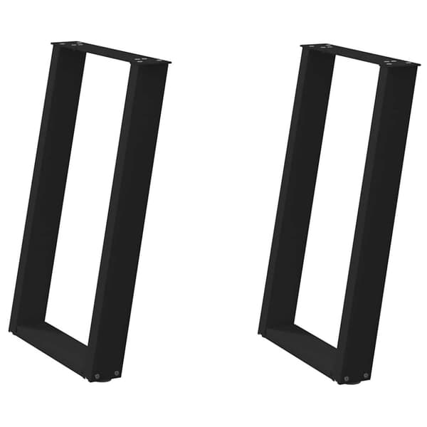 Matbordsben U-formade 2 st svarta 60x(72-73) cm stål