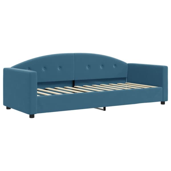 Dagbädd med madrass blå 80x200 cm sammet