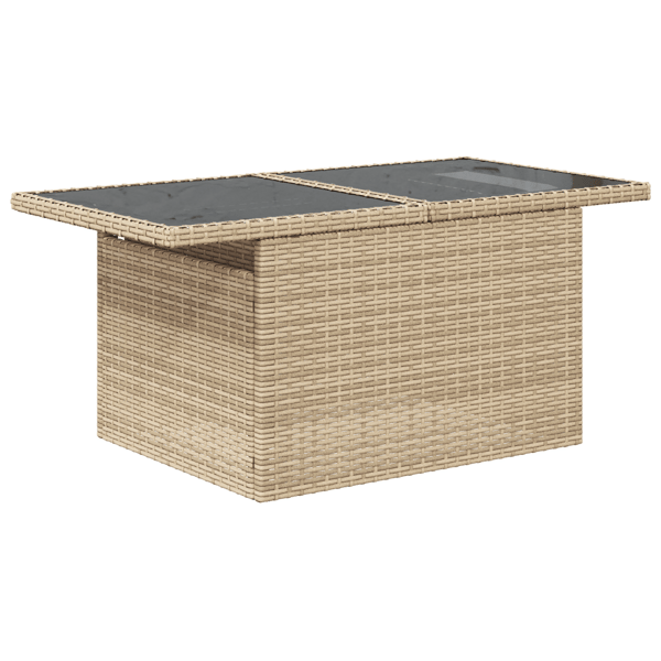 Trädgårdsoffset 7 st Beige Poly Rattan