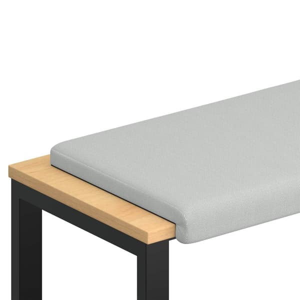 Bänk kudde Texturerad Sammet Ljusgrå Djup 35 cm