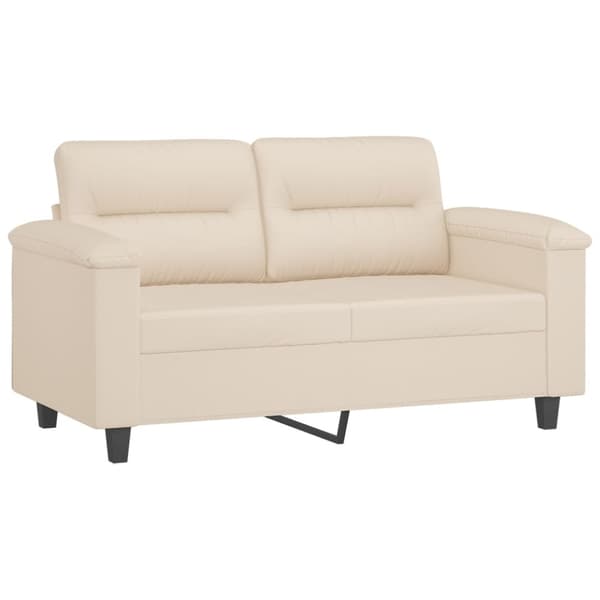 Soffgrupp med kuddar 3 delar Beige mikrofibertyg