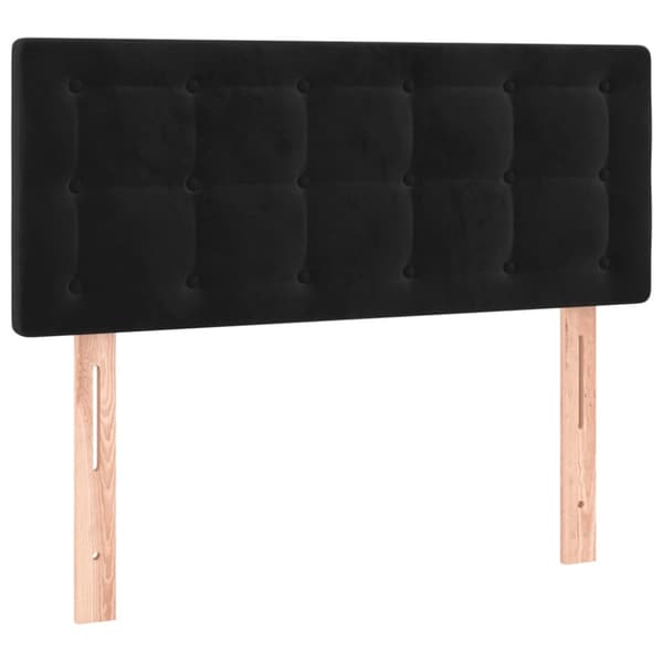 Ramsäng med madrass svart 100x200 cm sammet