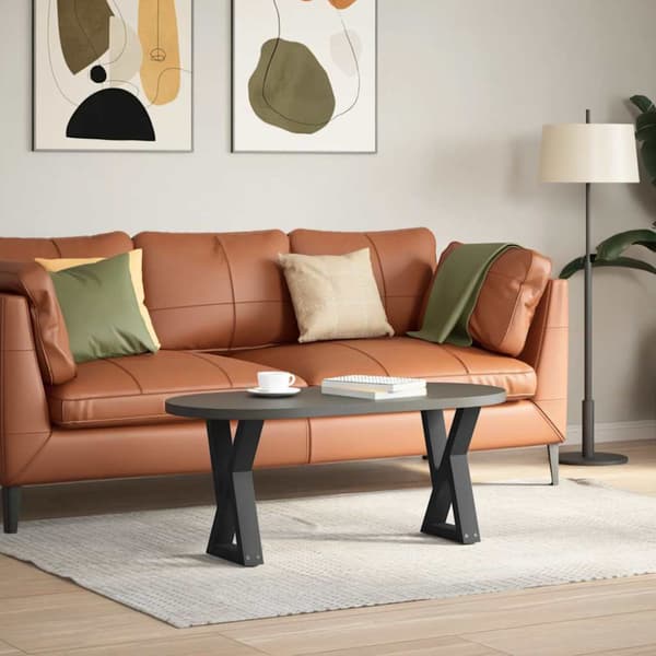 Soffbordsben 2 st svarta 38x(42-43,3) cm stål