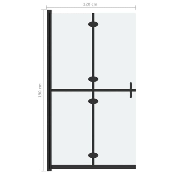 Vikbar duschvägg med frostat ESG-glas 120x190 cm