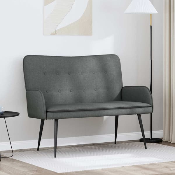 2-sits soffa Mörkgrå 115 x 61 x 87 cm tyg
