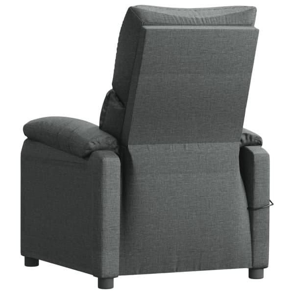 Massagefåtölj mörkgrå tyg