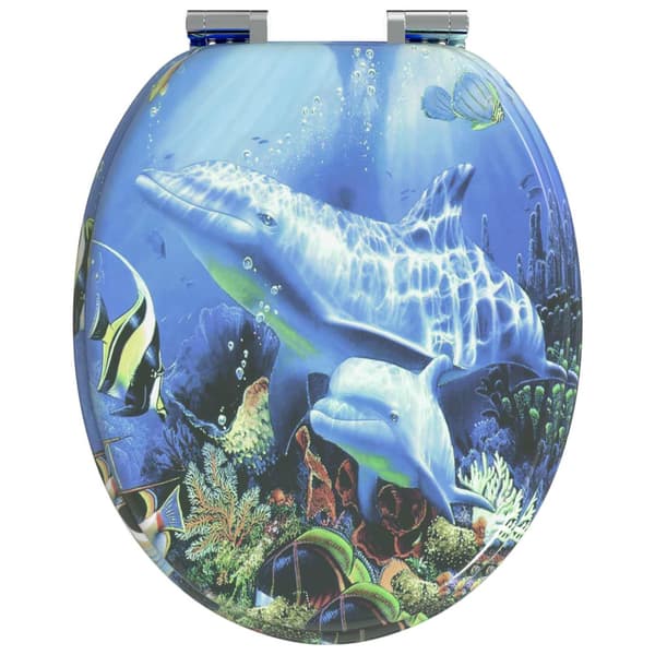 Mjukt stängande toalettlock 2 pcs Blå 44 x 38 cm MDF-board