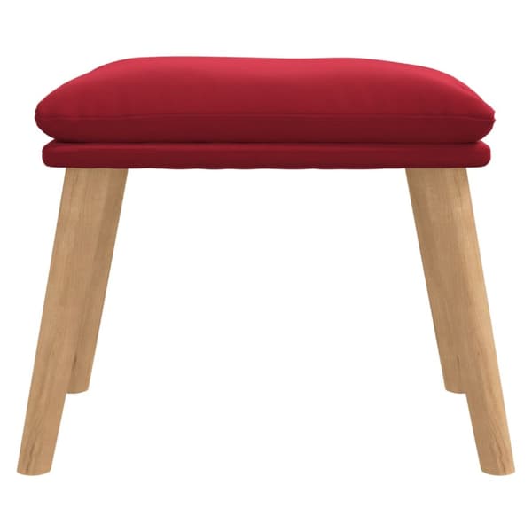 Fotpall vinröd 45x29,5x35 cm sammet