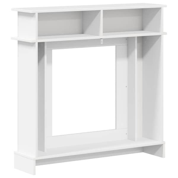 Eldstadsram Vit högglans 102 x 26 x 100 cm Konstruerat trä