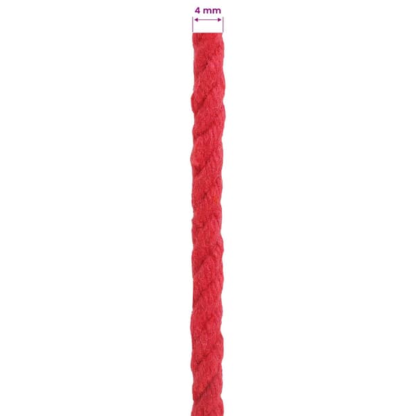 Rep Röd 0,4 x 0,4 x 25000 cm Bomull