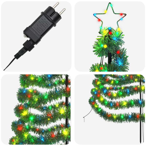 LED-julgran med glitter och markspett EKENAS 500 cm
