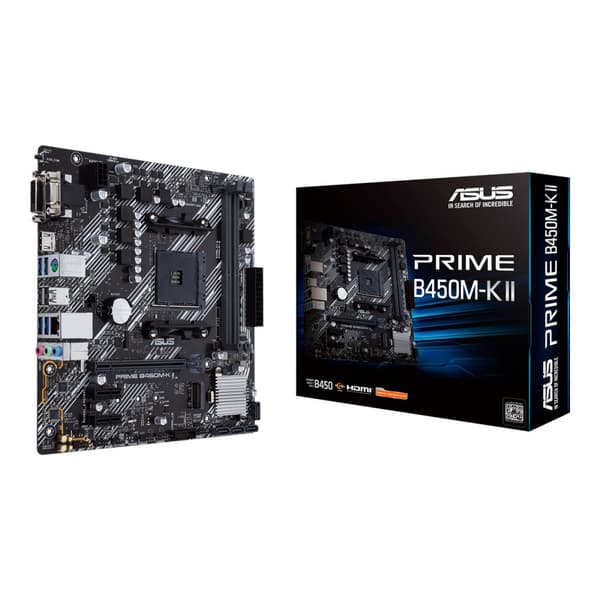 ASUS PRIME B450M-K II - moderkort - micro ATX - Socket AM4 - AMD B450