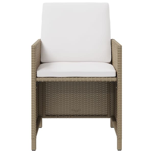 Trädgårdsstolar med pallar 2 st konstrotting beige