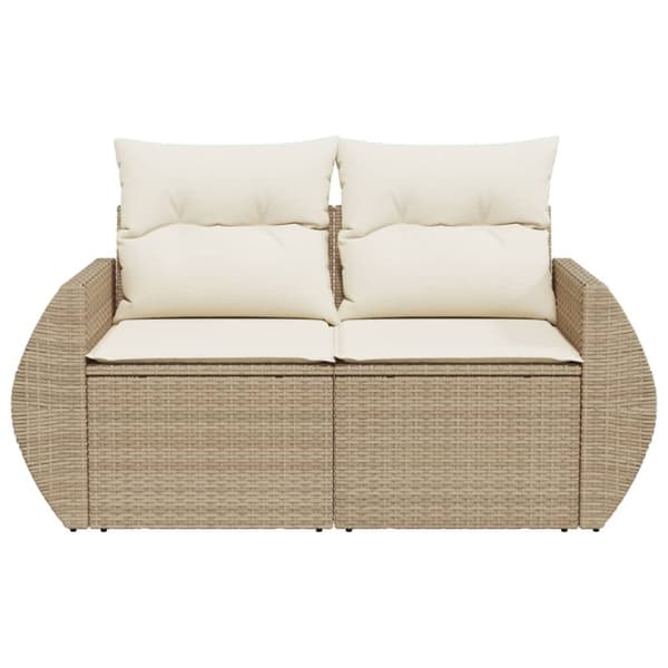 Trädgårdssoffa 2-sits med dynor konstrotting beige