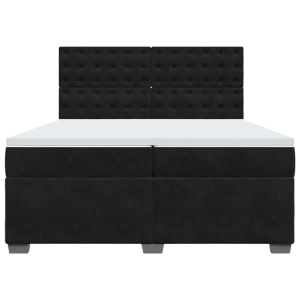 Ramsäng med madrass svart 200x200 cm sammet