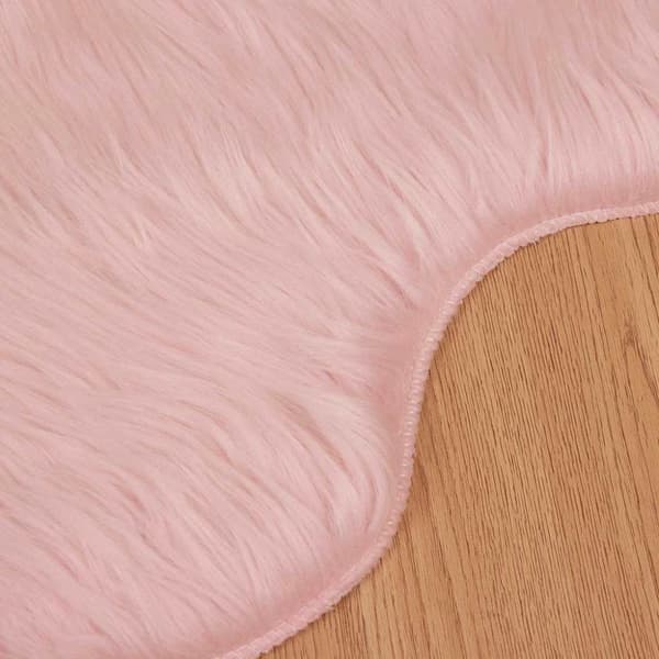 Fuskfäll matta TAFALLA Rosa 80 x 120 cm Polyester