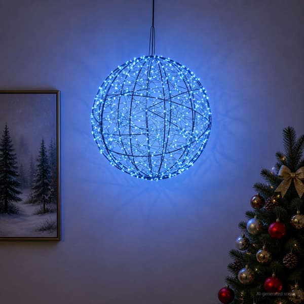Julfinialslampa 950 LED-lampor Blå Diameter 60 x 63 cm