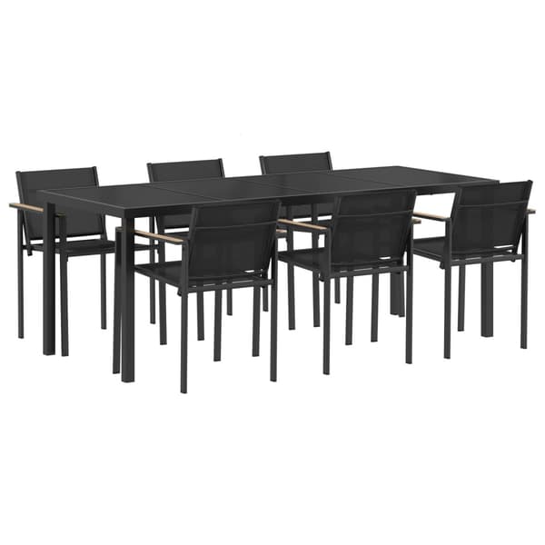Utemöbelset 7 pcs Svart och Anthracit Textilene