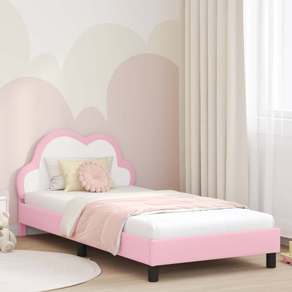 Barnsängram med sänggavel Rosa 80 x 200 cm PU