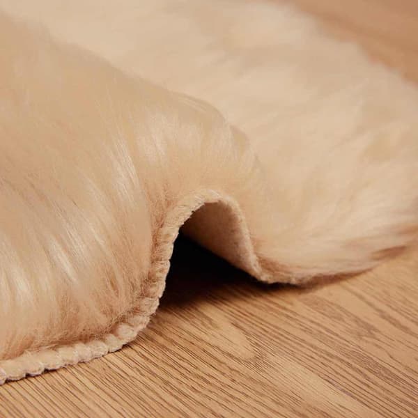 Fuskfäll matta TAFALLA Beige 50 x 80 cm Polyester