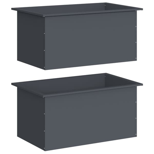 Odlingslåda med LED 2 st Antracit 50 x 80 x 48 cm Stål