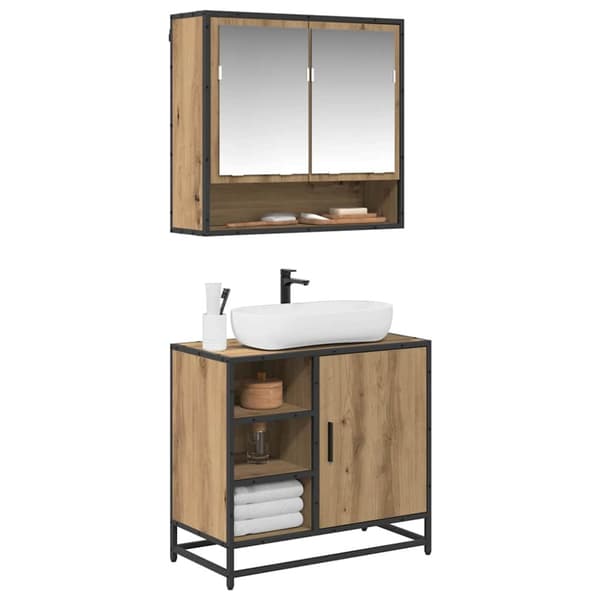 Badrumsmöbelset med låda 2 pcs Artisan Ek Konstruerat trä