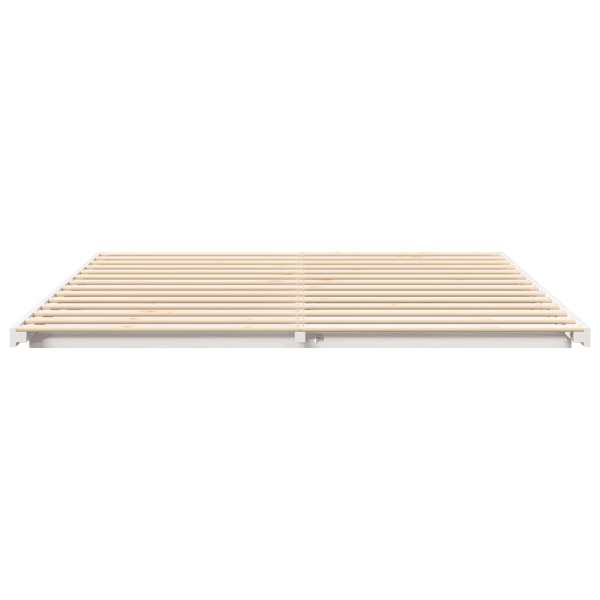 Sängram Vit 200 x 200 cm Massiv furu