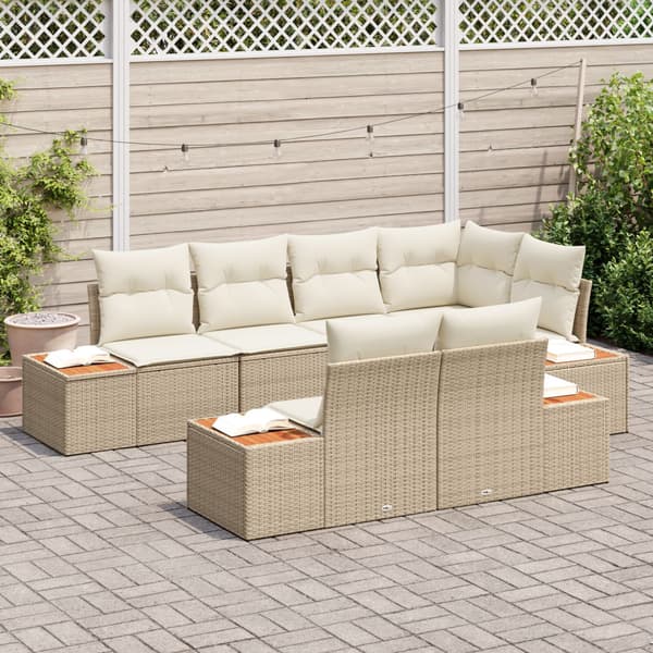 Trädgårdsoffset 7 st Beige konstrotting