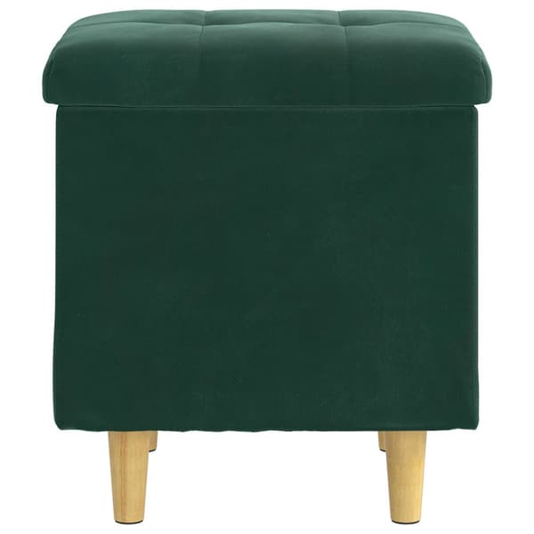 Ottoman med förvaring Mörkgrön 40 x 40 x 45 cm Sammet