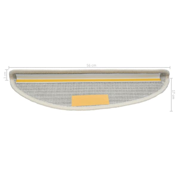 Trappmattor 10 st 56x17x3 cm vita halvrunda