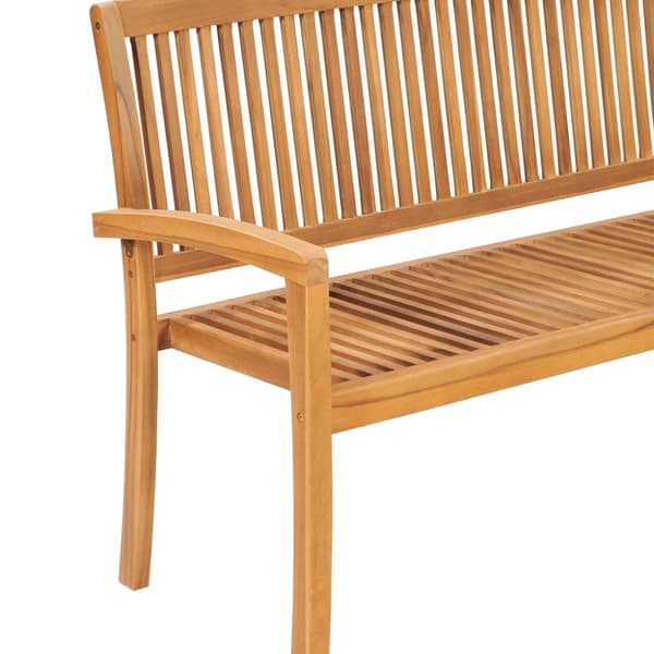 Stapelbar trädgårdsbänk med dyna 159 cm massiv teak