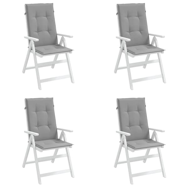Stolsdynor 4 st grå 120x50x3 cm tyg