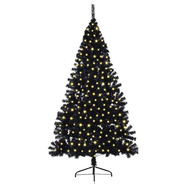 Konstgjord Förbelyst Julgran Svart 180 cm PVC