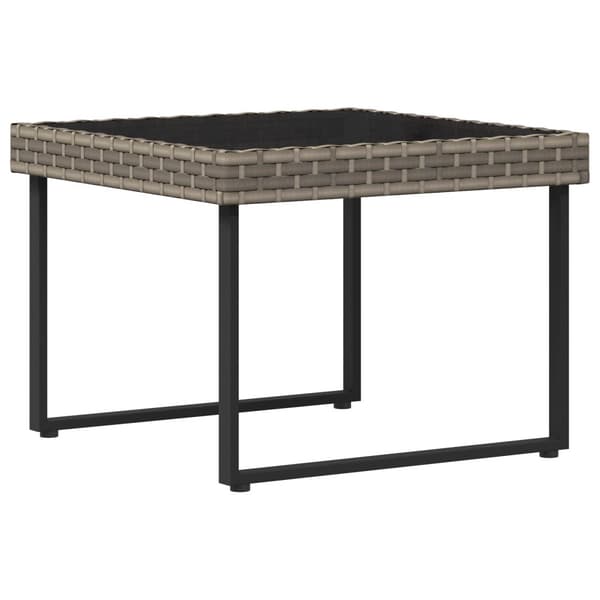 Trädgårdsoffset med kudde 2 pcs Grå Poly Rattan och stål
