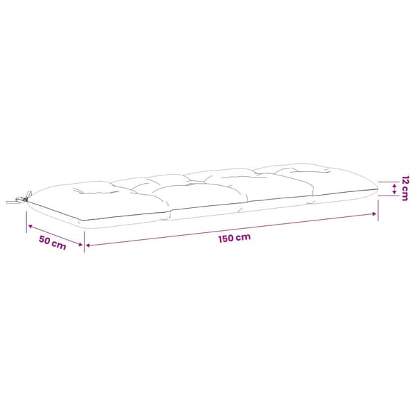 Bänk kudde VIANEN 100% Polyester Grå 150 x 50 x 12 cm