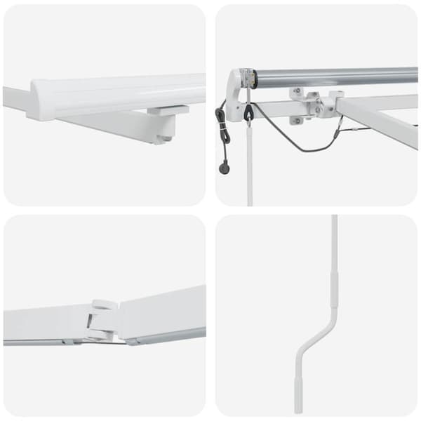 Markisram med LED -remsljus Vit 500 × 300 cm Aluminium