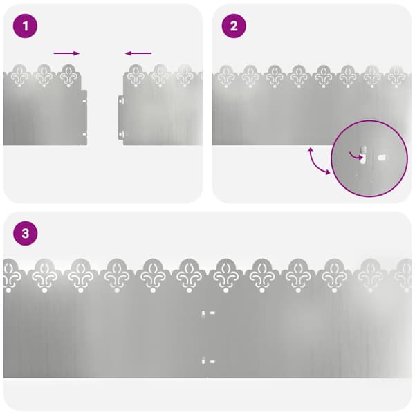 Gräskanter 20 pcs Silver 103 x 0,05 x 22 cm Galvaniserat Stål