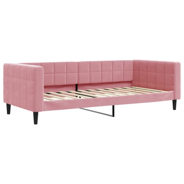 Dagbädd utdragbar och madrasser rosa 90x200 cm sammet