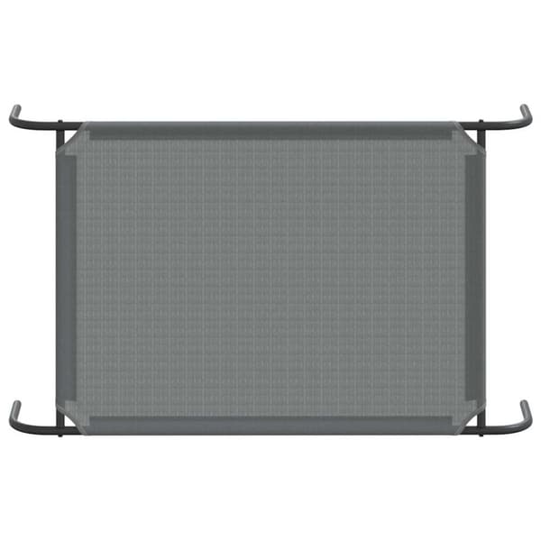 Förhöjd hundsäng grå 110x65x20 cm textilene och stål