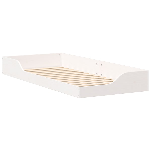Sängram Vit 80 x 210 cm Massiv furu