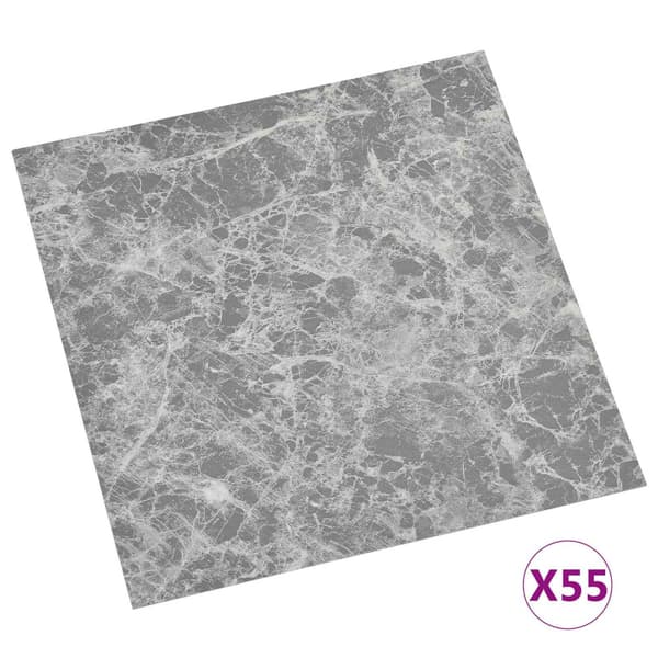 Golvplankor 55 pcs BetongGrå 5,11 m² PVC