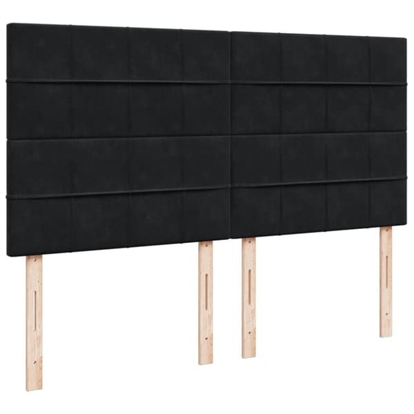 Ramsäng med madrass svart 180x200 cm sammet