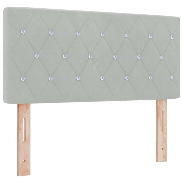 Kontinentalsäng med madrass Ljusgrå 90 x 190 cm Sammet