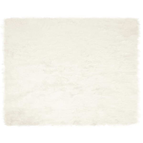Fuskfäll matta TAFALLA Vit 200 x 280 cm Polyester