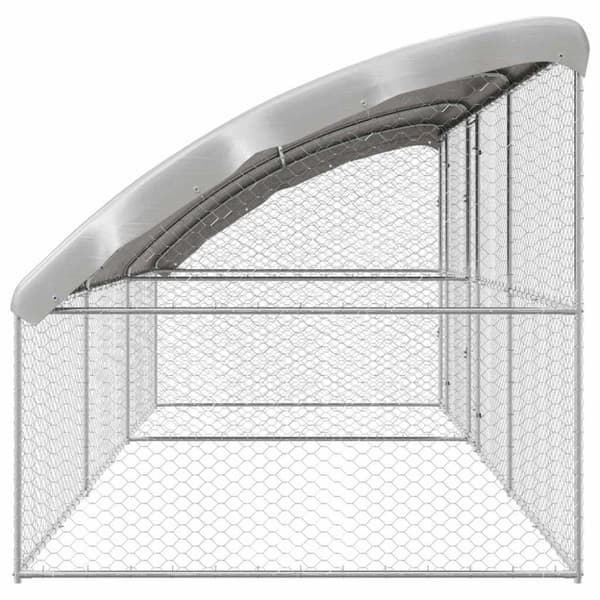 Hundbur med lagring 3 pcs Silver 6 x 2 x 2 m Galvaniserat stål