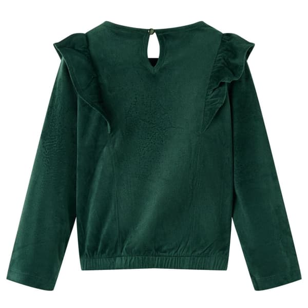 Blus med volanger för barn mörkgrön 128